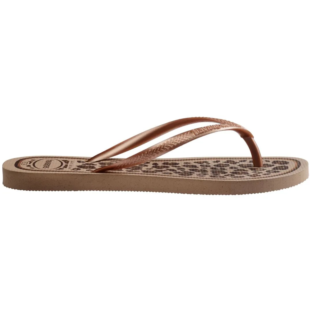 Havaianas Slim Animals Ladies Rose Gold Toe Post Sandals