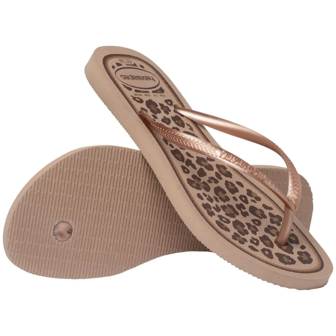 Havaianas Slim Animals Ladies Rose Gold Toe Post Sandals