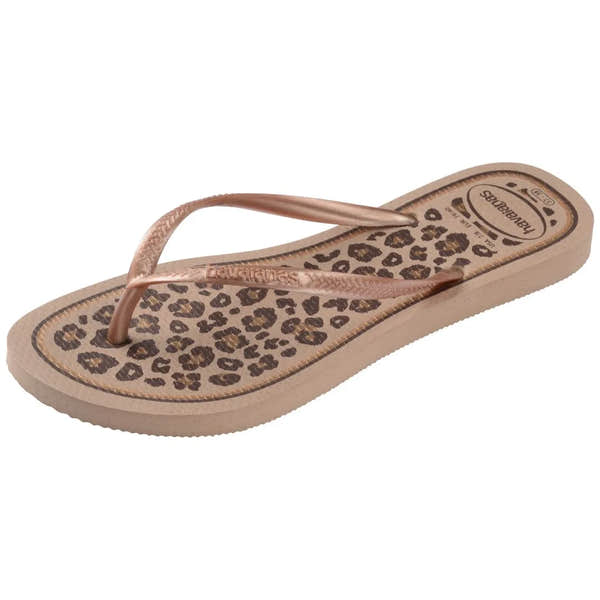 Havaianas Slim Animals Ladies Rose Gold Toe Post Sandals