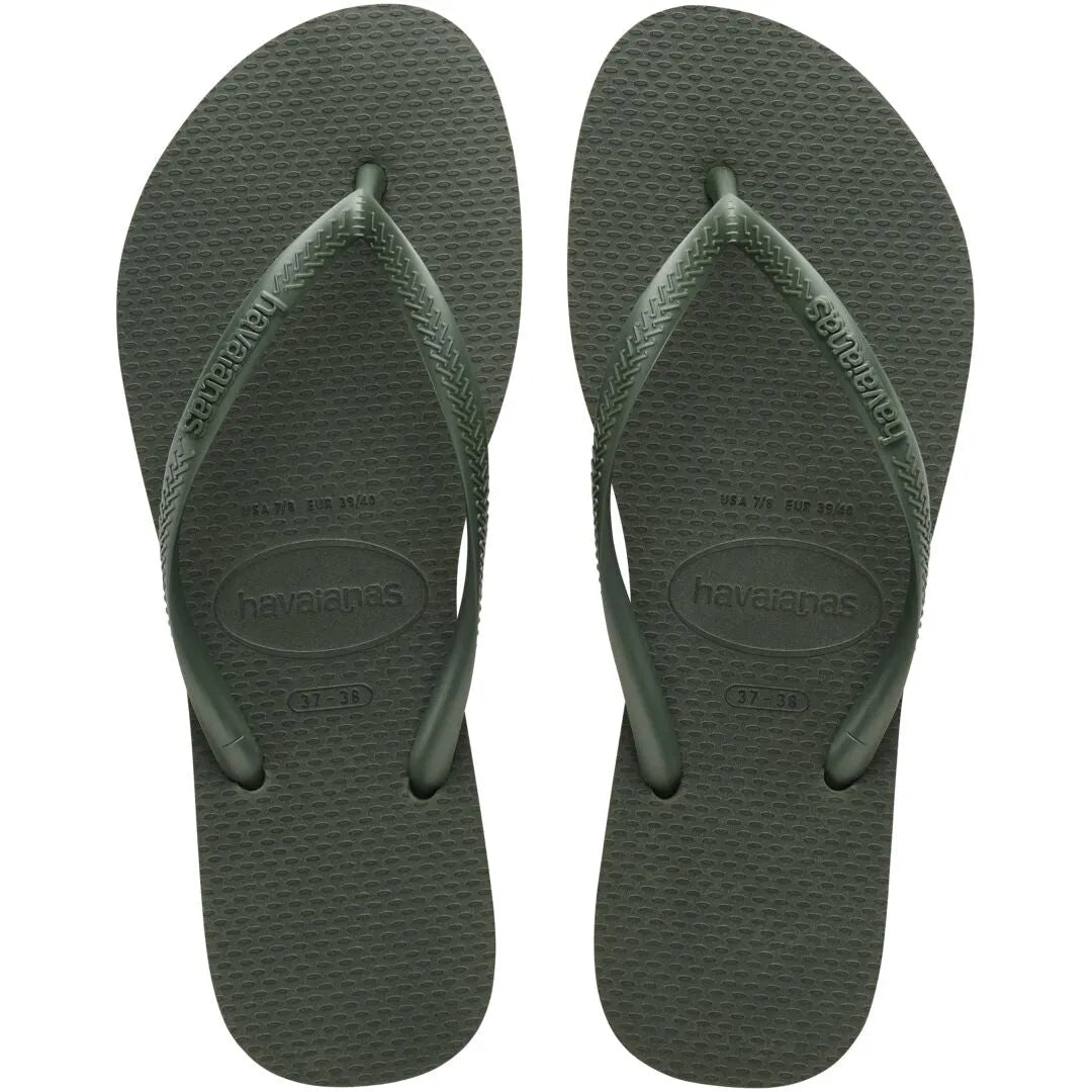 Havaianas Slim Ladies Olive Toe Post Sandals