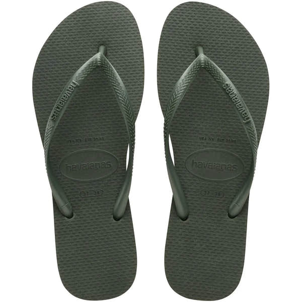Havaianas Slim Ladies Olive Toe Post Sandals