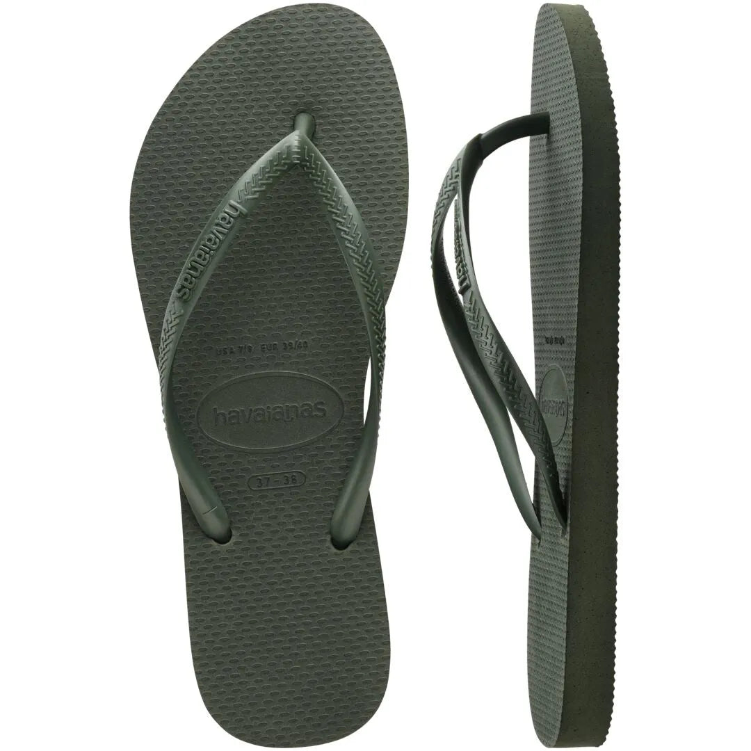 Havaianas Slim Ladies Olive Toe Post Sandals