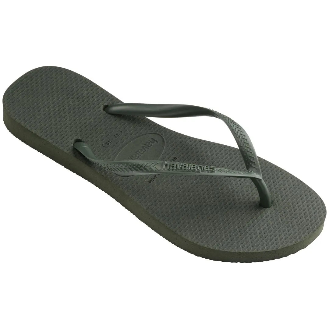 Havaianas Slim Ladies Olive Toe Post Sandals