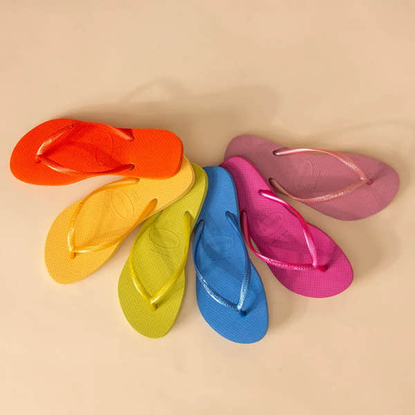 Havaianas Slim Ladies Rose Chiffon Toe Post Sandals