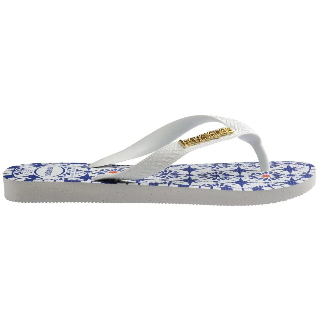 Havaianas Top Sao Luis Ladies White Toe Post Sandals