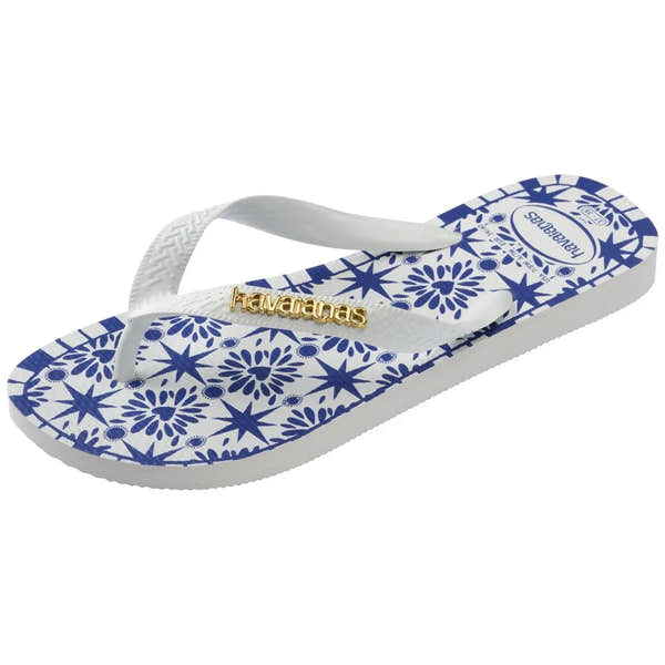 Havaianas Top Sao Luis Ladies White Toe Post Sandals