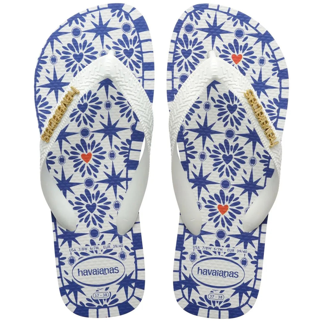 Havaianas Top Sao Luis Ladies White Toe Post Sandals