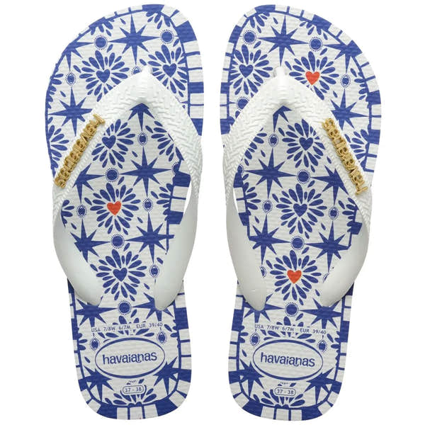 Havaianas Top Sao Luis Ladies White Toe Post Sandals