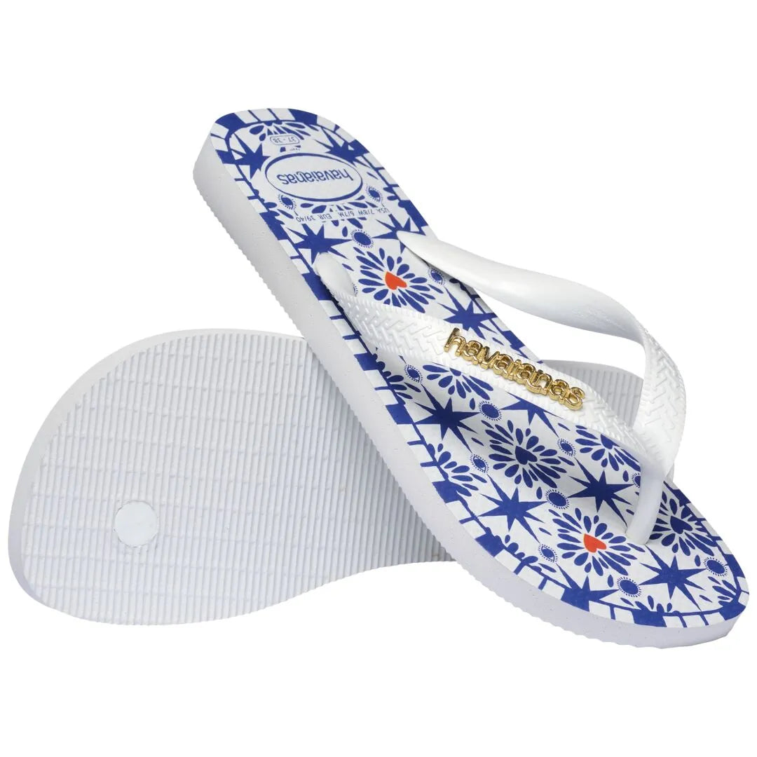 Havaianas Top Sao Luis Ladies White Toe Post Sandals
