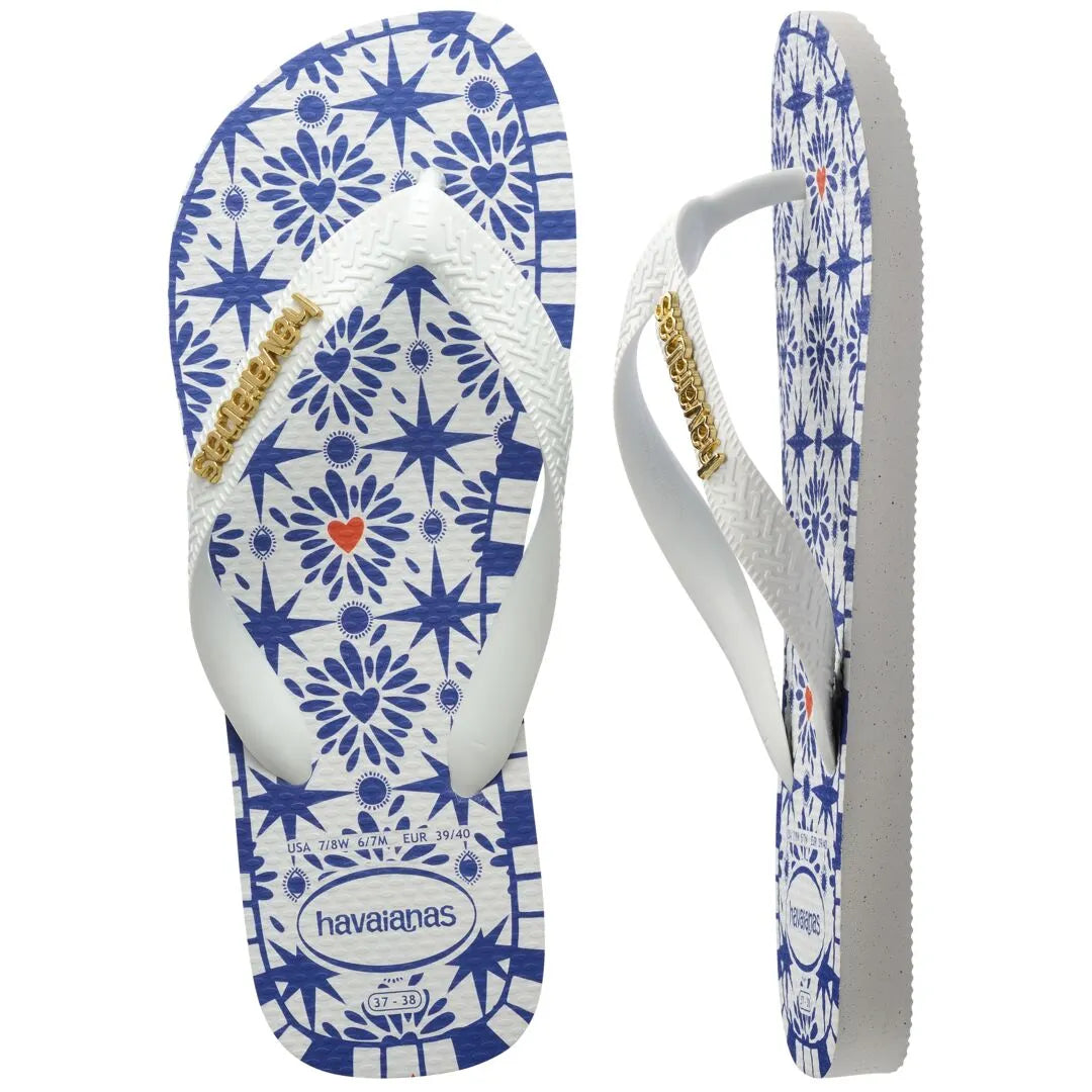 Havaianas Top Sao Luis Ladies White Toe Post Sandals
