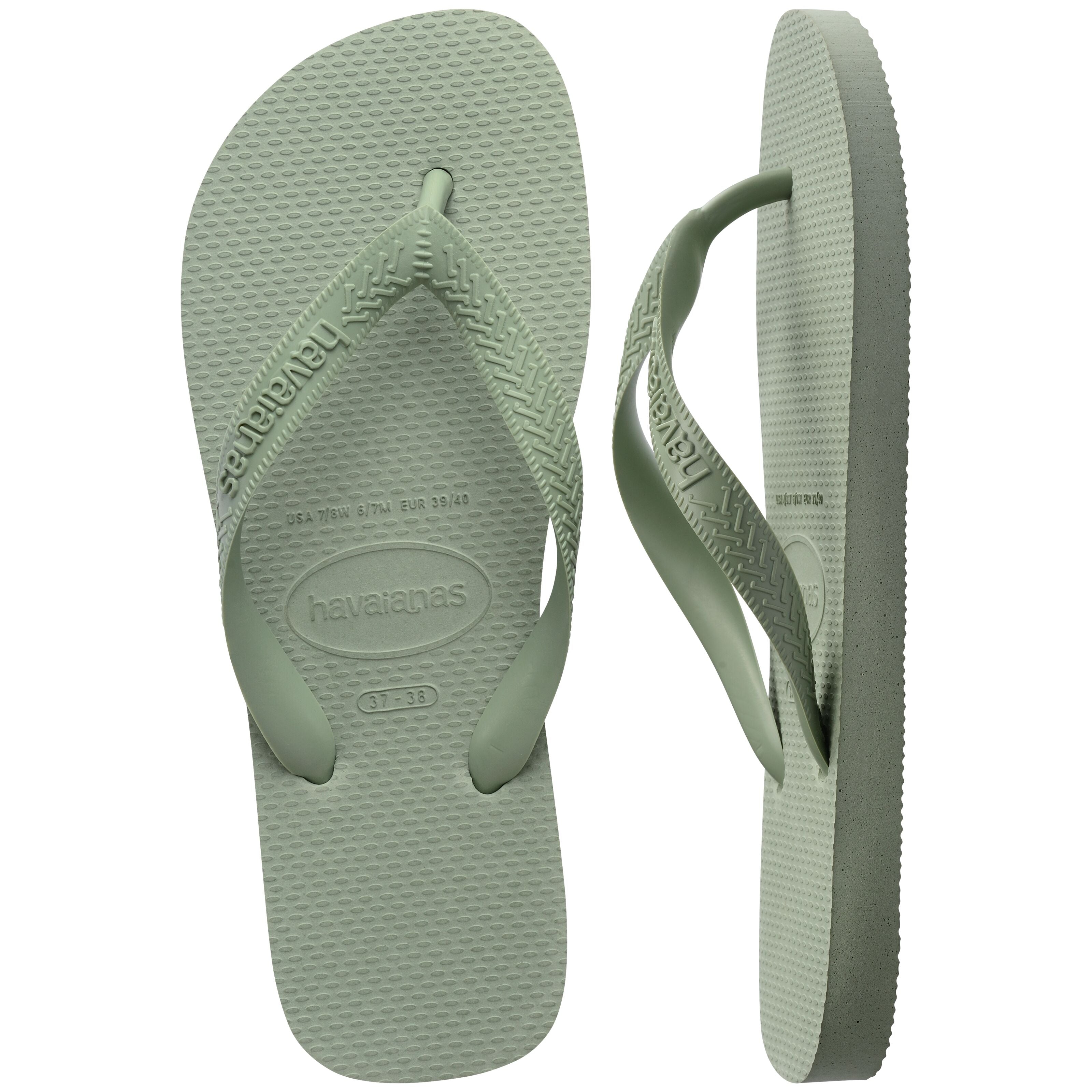 Havaianas Top Senses Ladies Smoke Green Toe Post Sandals
