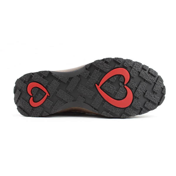 Heavenly Feet Bramble Ladies Black Vegan Mid-Calf Boots with side zip and heart-shaped red rubber grip sole.