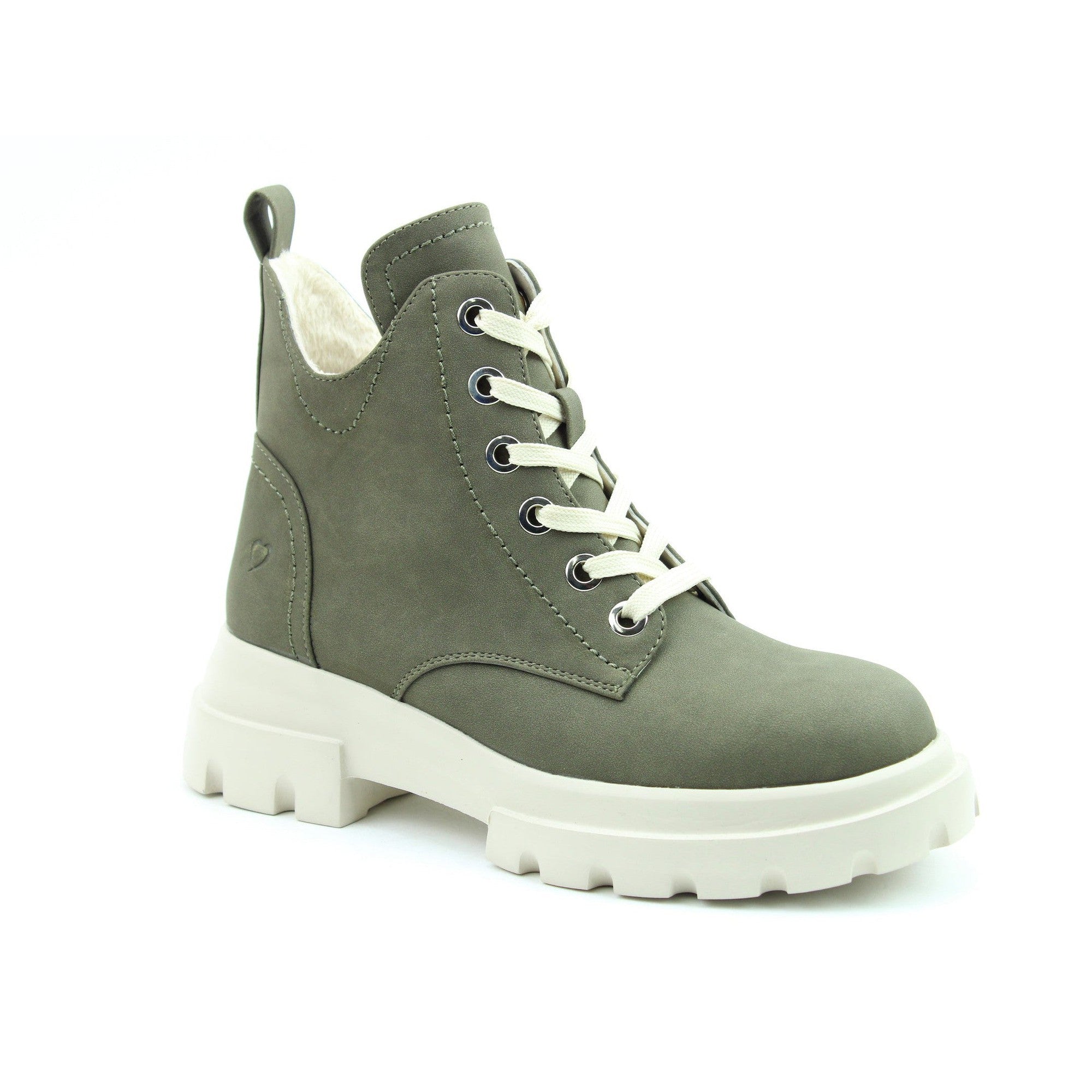 Heavenly Feet Clea Ladies Khaki Vegan Zip & Lace Ankle Boots-elevate your sole