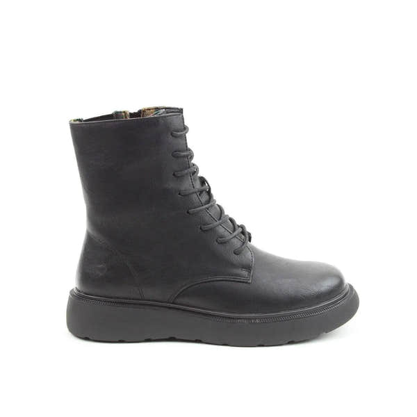 Heavenly Feet Fern Ladies Black Vegan Zip & Lace Ankle Boots-elevate your sole