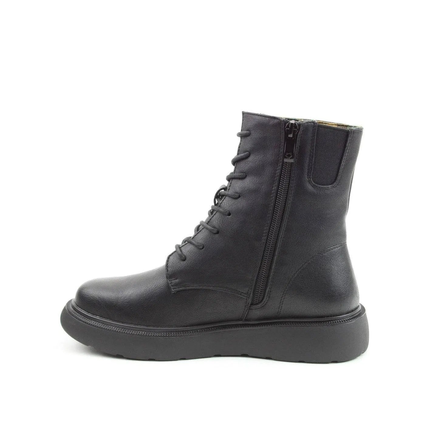 Heavenly Feet Fern Ladies Black Vegan Zip & Lace Ankle Boots-elevate your sole