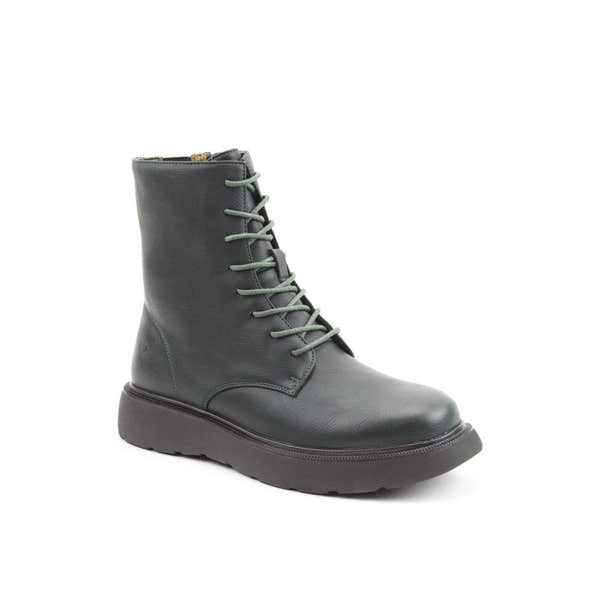 Heavenly Feet Fern Ladies Dark Ocean Navy Vegan Zip & Lace Ankle Boots-elevate your sole