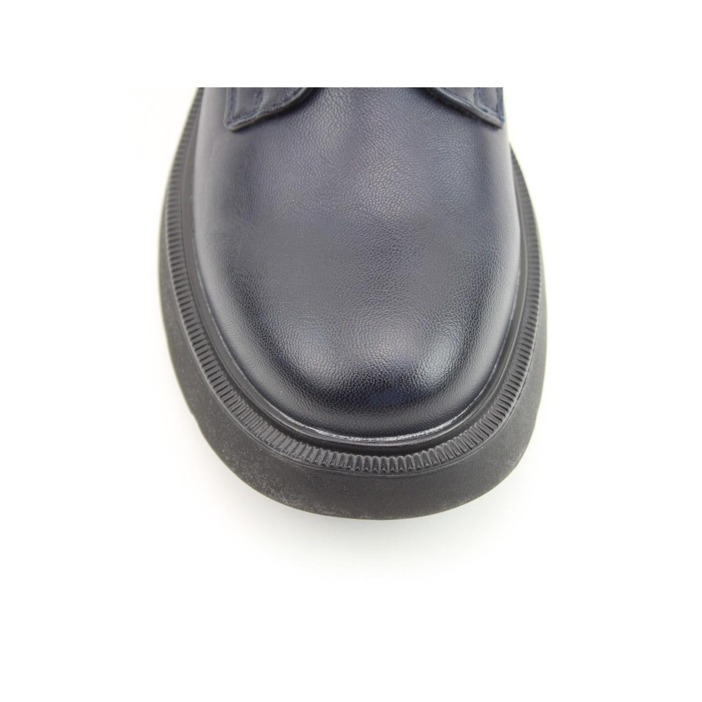 Heavenly Feet Fern Ladies Navy Vegan Zip & Lace Ankle Boots, round toe, rubber sole, stylish faux leather, zipper and lace-up closure.