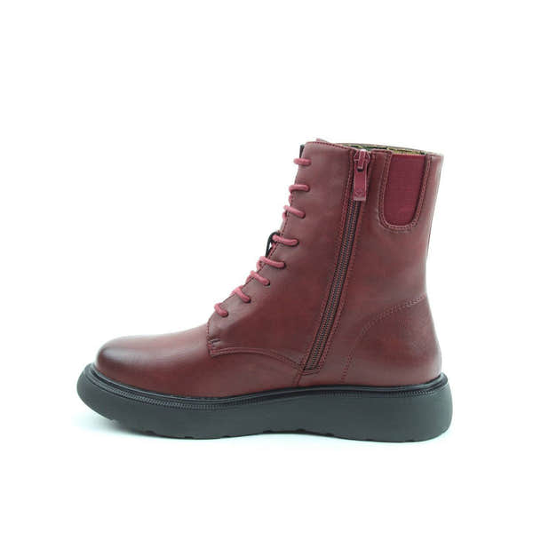 Heavenly Feet Fern Ladies Ruby Red Vegan Zip & Lace Ankle Boots-elevate your sole