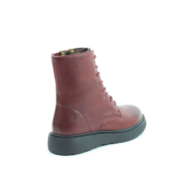 Heavenly Feet Fern Ladies Ruby Red Vegan Zip & Lace Ankle Boots-elevate your sole