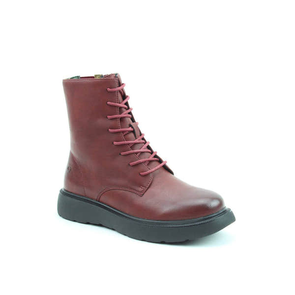Heavenly Feet Fern Ladies Ruby Red Vegan Zip & Lace Ankle Boots-elevate your sole