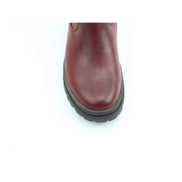 Heavenly Feet Gretel Ladies Ruby Red Vegan Zip & Lace Mid-Calf Boots-elevate your sole