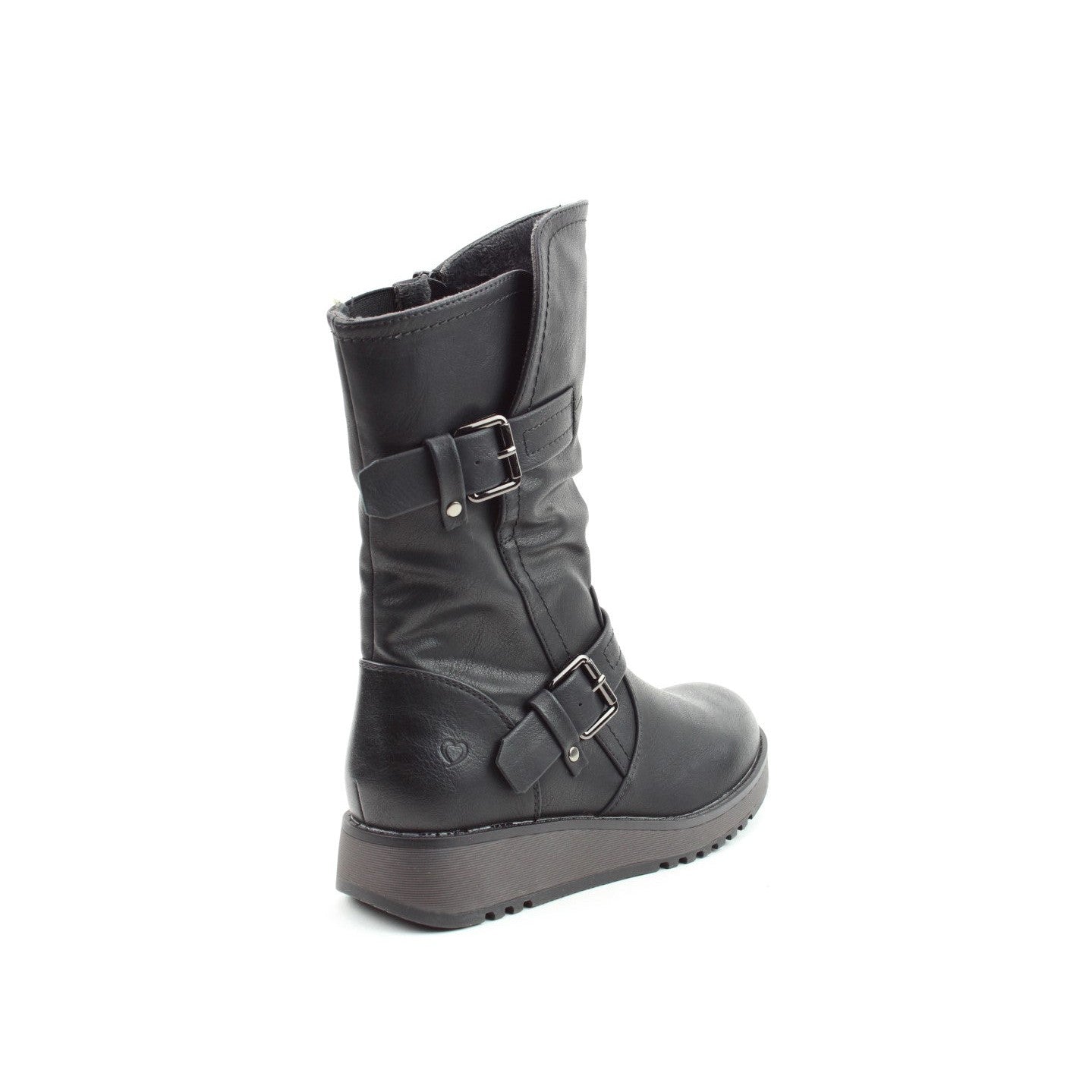 Heavenly Feet Hannah 4 Ladies Black Vegan Side Zip Mid-Calf Boots-elevate your sole