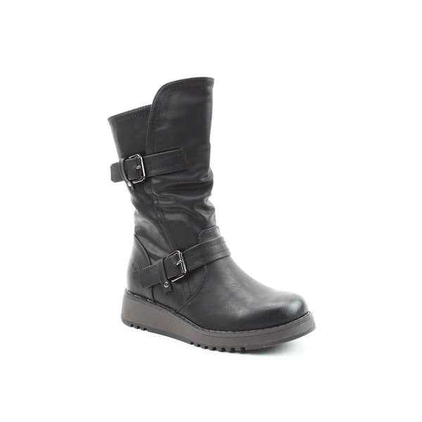 Heavenly Feet Hannah 4 Ladies Black Vegan Side Zip Mid-Calf Boots-elevate your sole
