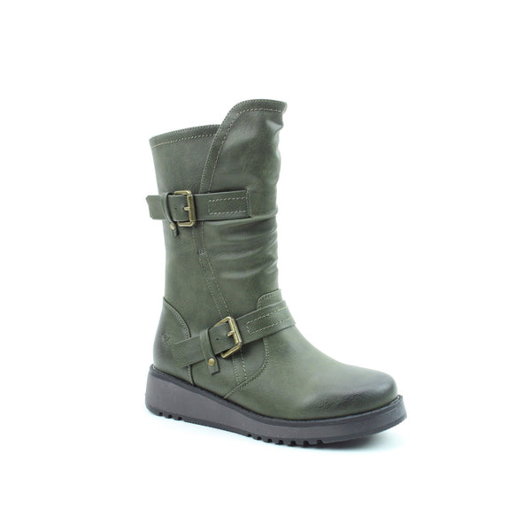 Heavenly Feet Hannah 4 Ladies Khaki Vegan Side Zip Mid-Calf Boots-elevate your sole