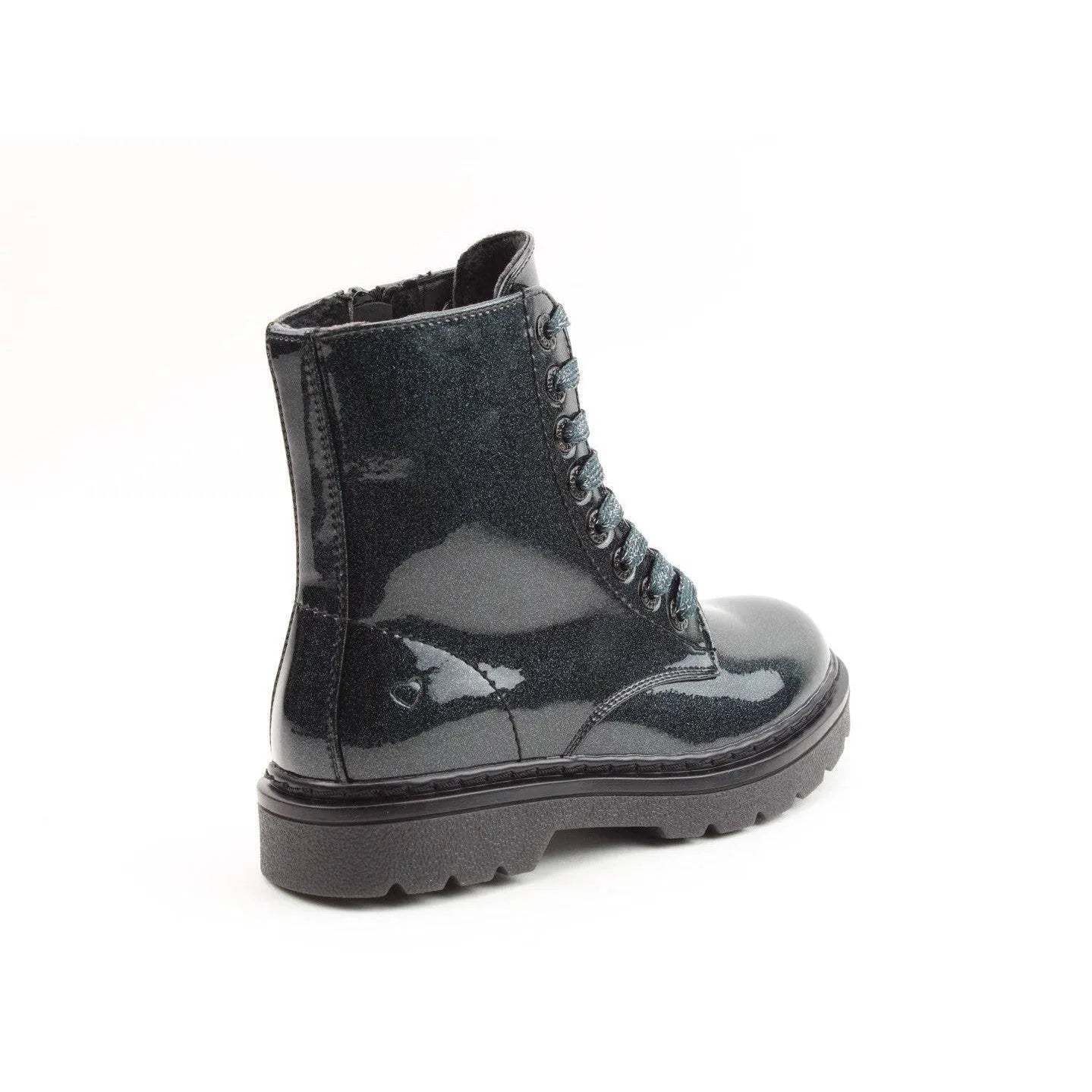 Heavenly Feet Justina 2 Glitter Ladies Black Glitter Vegan Zip & Lace Ankle Boots-elevate your sole