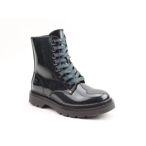 Heavenly Feet Justina 2 Glitter Ladies Black Glitter Vegan Zip & Lace Ankle Boots-elevate your sole