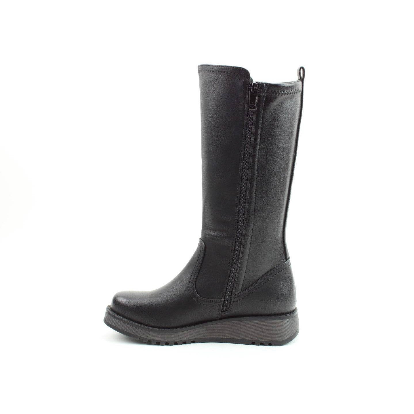 Heavenly Feet Luna Ladies Black Vegan Side Zip Knee High Boots-elevate your sole