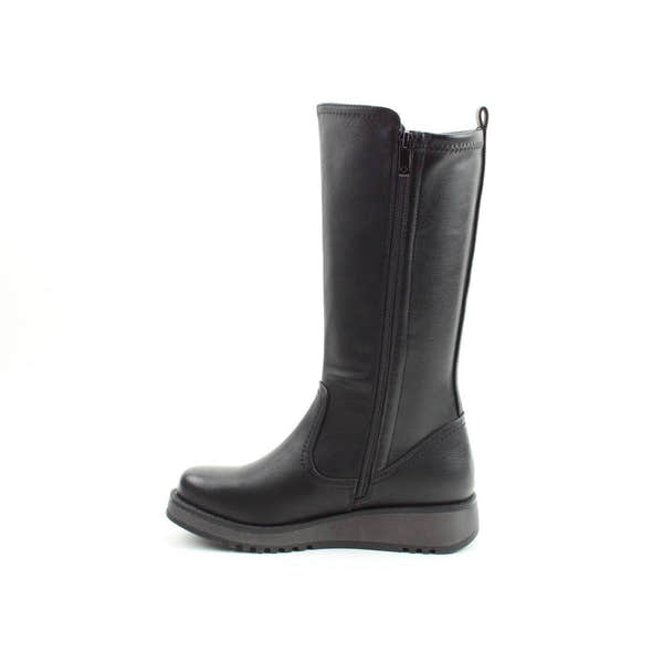 Heavenly Feet Luna Ladies Black Vegan Side Zip Knee High Boots-elevate your sole