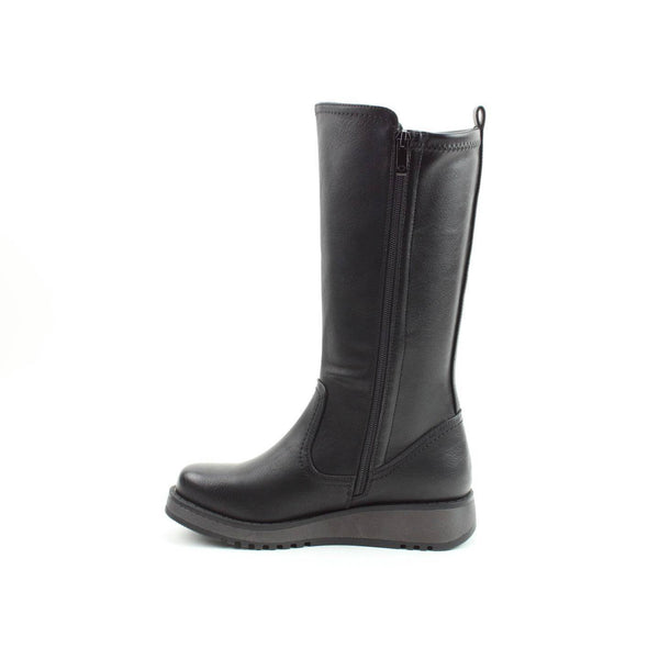 Heavenly Feet Luna Ladies Black Vegan Side Zip Knee High Boots-elevate your sole