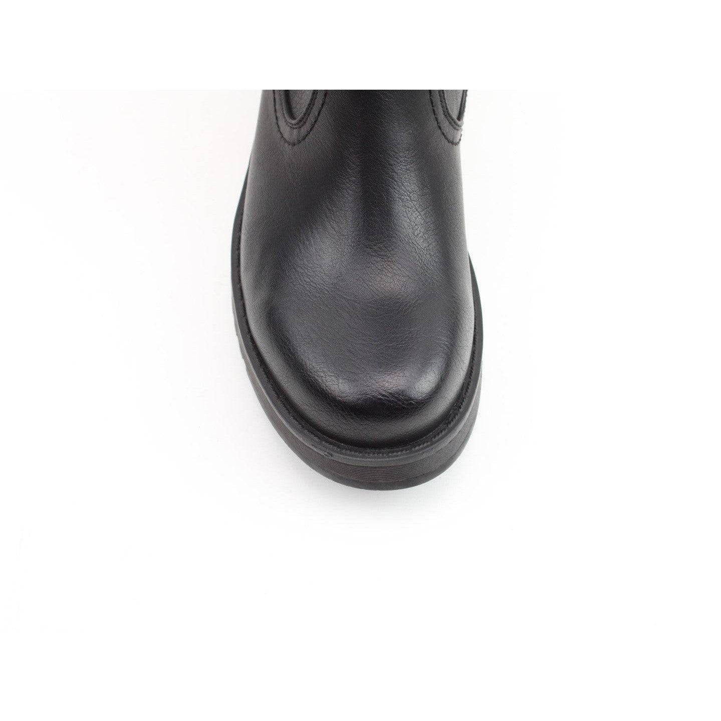 Heavenly Feet Luna Ladies Black Vegan Side Zip Knee High Boots-elevate your sole