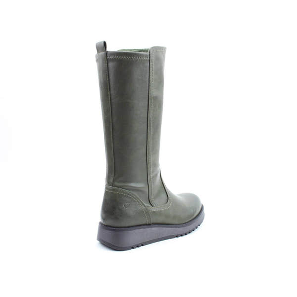 Heavenly Feet Luna Ladies Khaki Vegan Side Zip Knee High Boots-elevate your sole