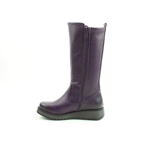 Heavenly Feet Luna Ladies Purple Vegan Side Zip Knee High Boots-elevate your sole