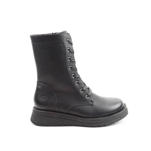 Heavenly Feet Martina 4 Ladies Black Vegan Zip & Lace Ankle Boots-elevate your sole