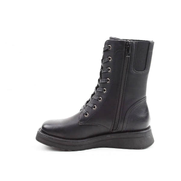Heavenly Feet Martina 4 Ladies Black Vegan Zip & Lace Ankle Boots-elevate your sole