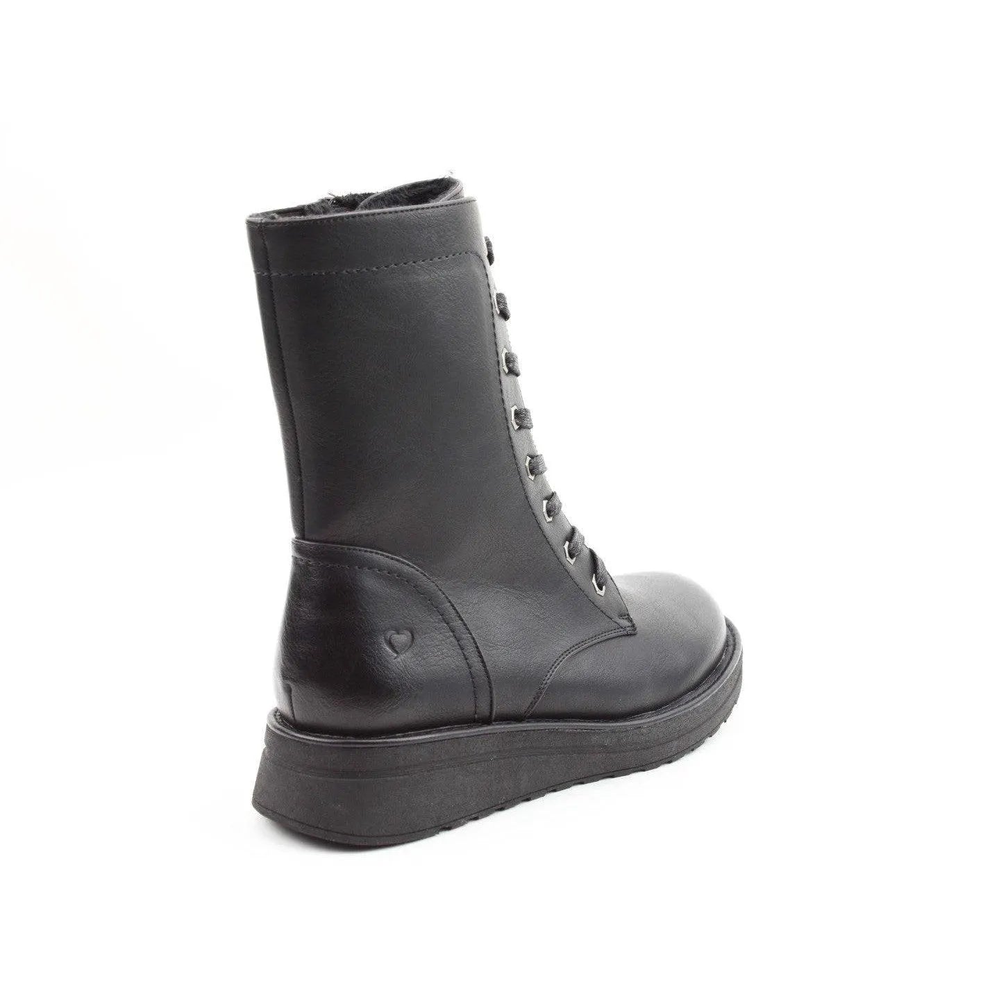Heavenly Feet Martina 4 Ladies Black Vegan Zip & Lace Ankle Boots-elevate your sole