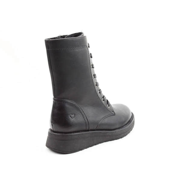 Heavenly Feet Martina 4 Ladies Black Vegan Zip & Lace Ankle Boots-elevate your sole