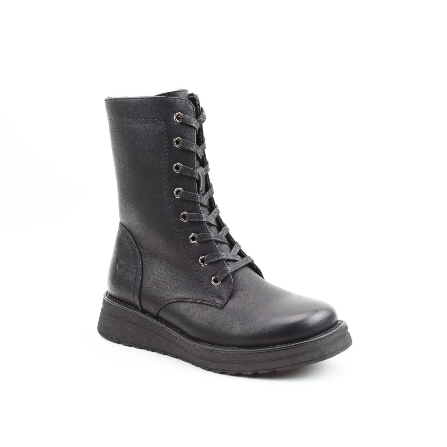 Heavenly Feet Martina 4 Ladies Black Vegan Zip & Lace Ankle Boots-elevate your sole