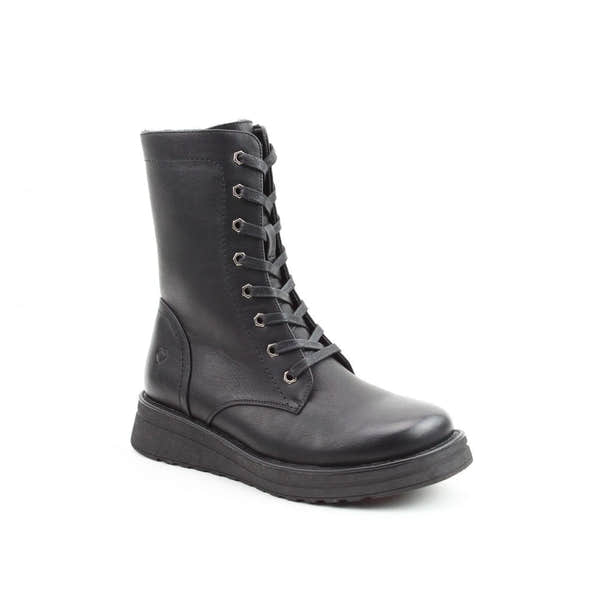 Heavenly Feet Martina 4 Ladies Black Vegan Zip & Lace Ankle Boots-elevate your sole