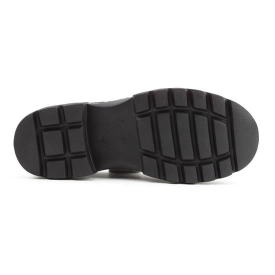 Heavenly Feet Milana Ladies Leaf Green Vegan Lace-Up Shoes with black rubber sole, low heel, and stylish leaf green vegan leather upper.