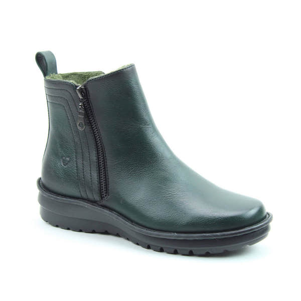 Heavenly Feet Patti Ladies Forest Vegan Side Zip Ankle Boots-elevate your sole