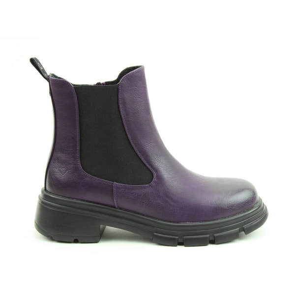 Heavenly Feet Remy Ladies Purple Vegan Side Zip Ankle Boots-elevate your sole
