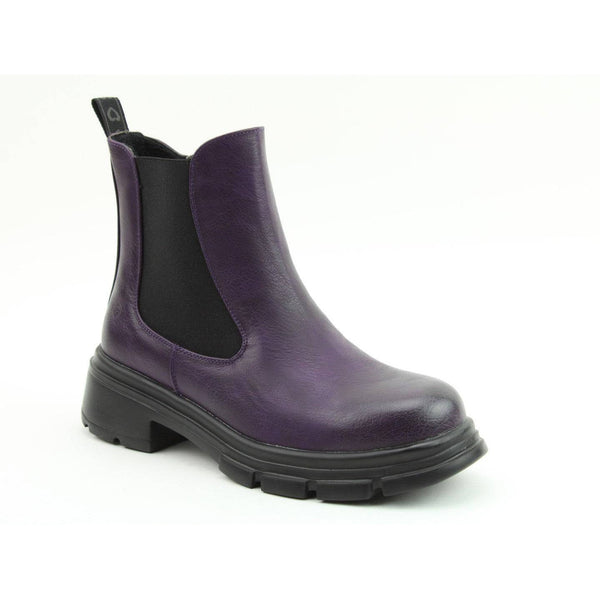 Heavenly Feet Remy Ladies Purple Vegan Side Zip Ankle Boots-elevate your sole