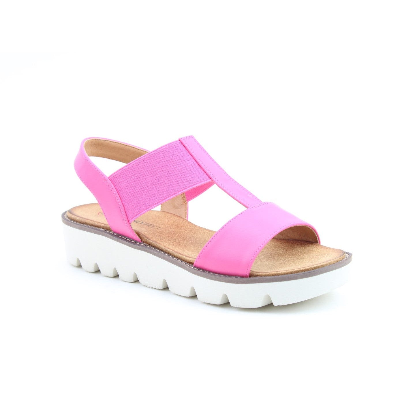 Heavenly Feet Ritz Ladies Hot Pink Vegan Pull On Sandals-elevate your sole