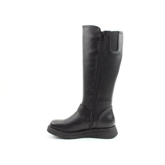 Heavenly Feet Rubymae2 women's black vegan mid-calf boots with side zipper, stylish, comfortable, and eco-friendly footwear.