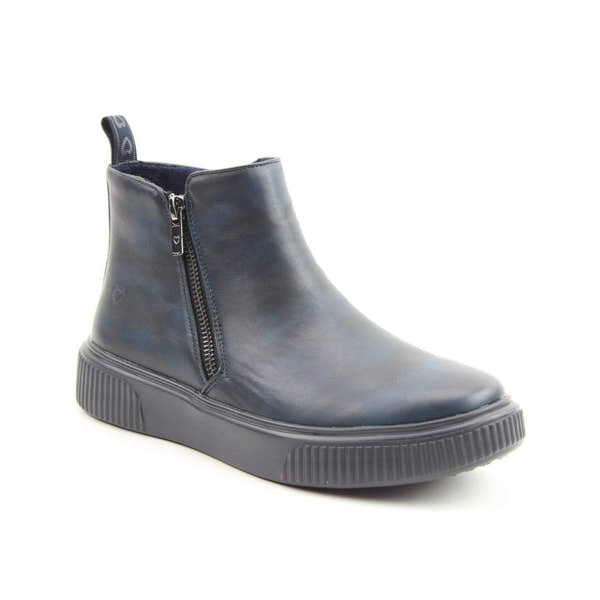 Heavenly Feet Senta Ladies Midnight Navy Vegan Side Zip Ankle Boots-elevate your sole