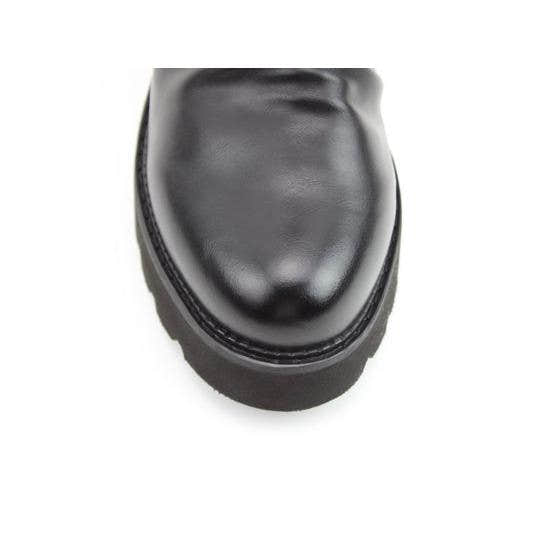 Black vegan side-zip ankle boots with chunky sole from Heavenly Feet Sultan Ladies collection.